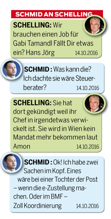 Chat-Alarm um Wöginger: Intervention bei Schmid für Ex-ÖVP-Abgeordnete