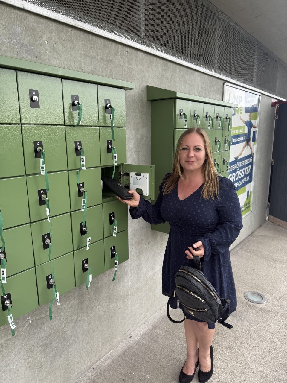 Schließfächer am See