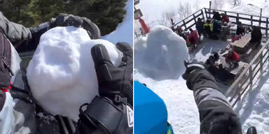 XXL-Schneeball geworfen: Franzose (20) droht drei Jahre Haft