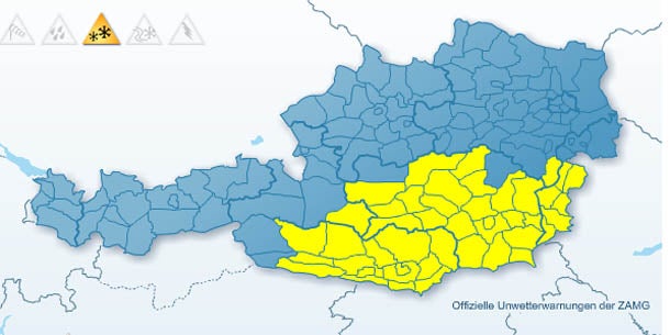 Schneefall in ganz Österreich