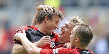 Schneider (li.) von 1999 bis 2009 bei Bayer 04