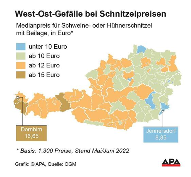 Schnitzel-Atlas: So variieren die Preise in Österreich