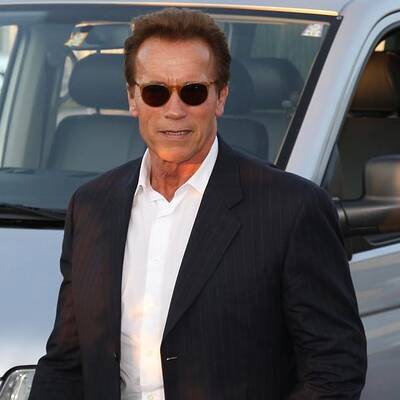 Arnold Schwarzenegger in Wien gelandet