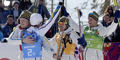 Schwedens Herren-Staffel holt Gold