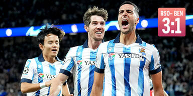 3:1 - Real Sociedad nach Blitzstart-Sieg gegen Benfica im Achtelfinale