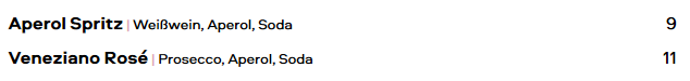 Aperol Preise