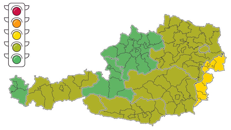 Corona-Ampel bleibt bei geringem Risiko für ganz Österreich