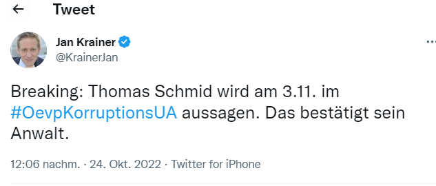 Krainer Tweet