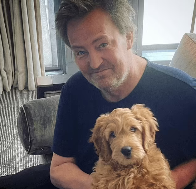 Matthew Perry mit seinem Hund