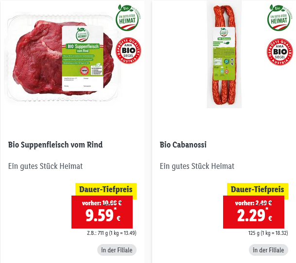 Lidl senkt Preise bei 100 Bio-Produkten