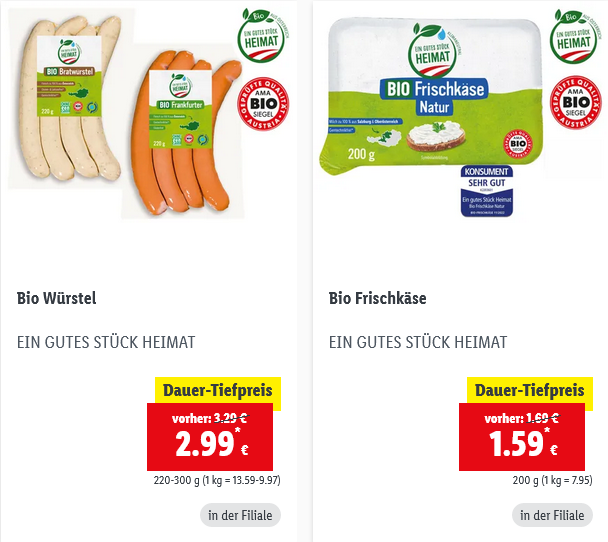 Lidl senkt Preise bei 100 Bio-Produkten