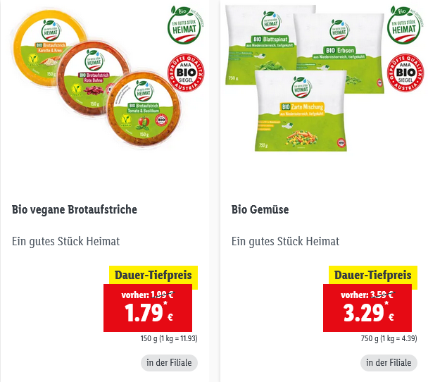 Lidl senkt Preise bei 100 Bio-Produkten