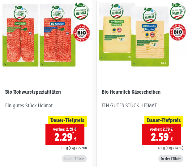 Lidl senkt Preise bei 100 Bio-Produkten