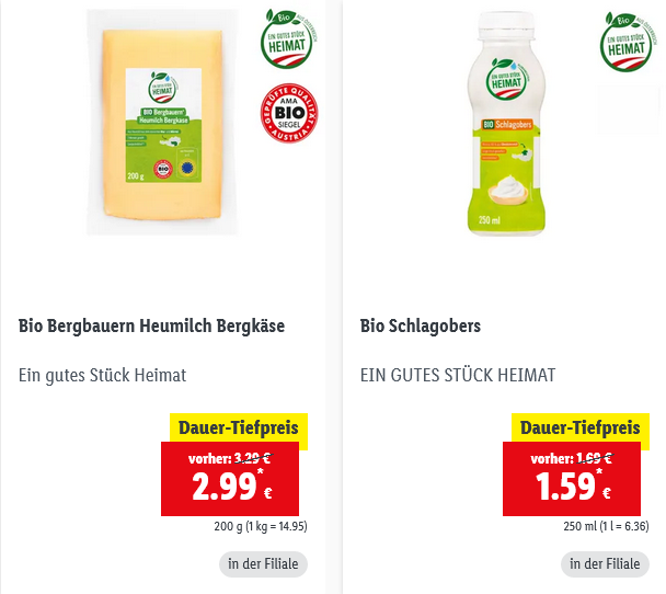 Lidl senkt Preise bei 100 Bio-Produkten