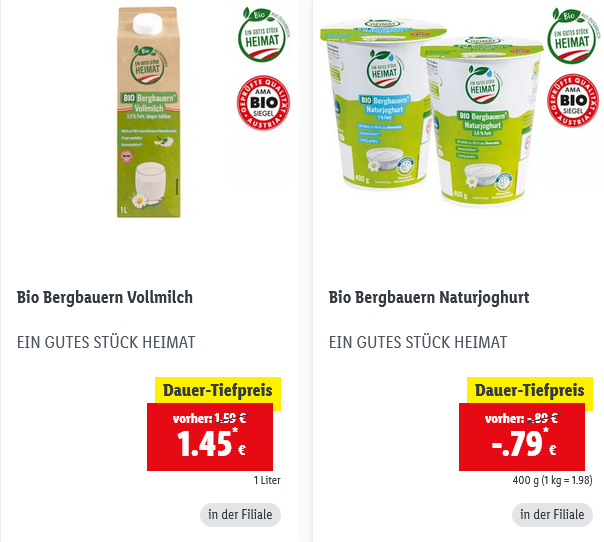 Lidl senkt Preise bei 100 Bio-Produkten