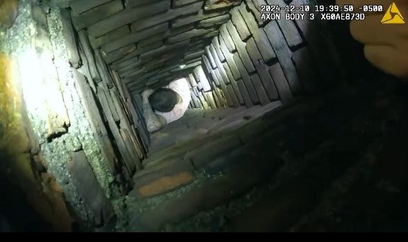 Der Fluchtversuch endete im Schornstein. 