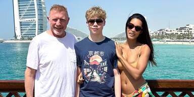 Boris Becker mit Amadeus und seiner Lilian
