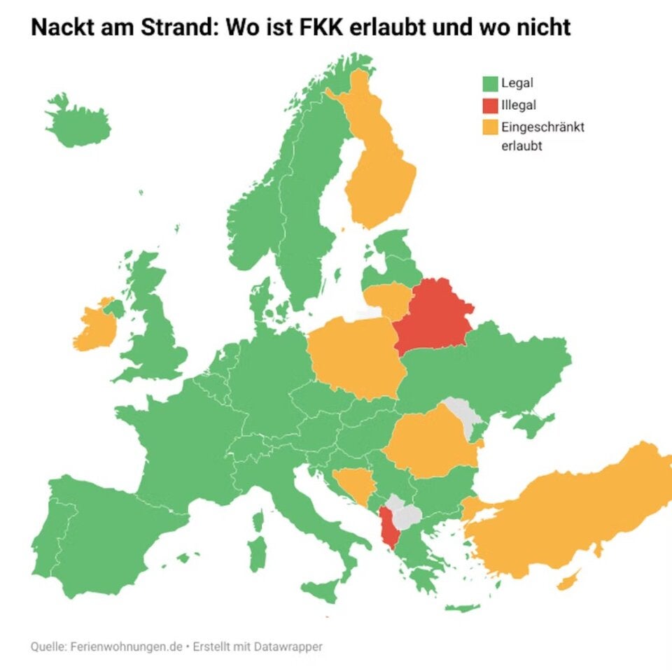 Die besten FKK-Strände Europas im Ranking 2025