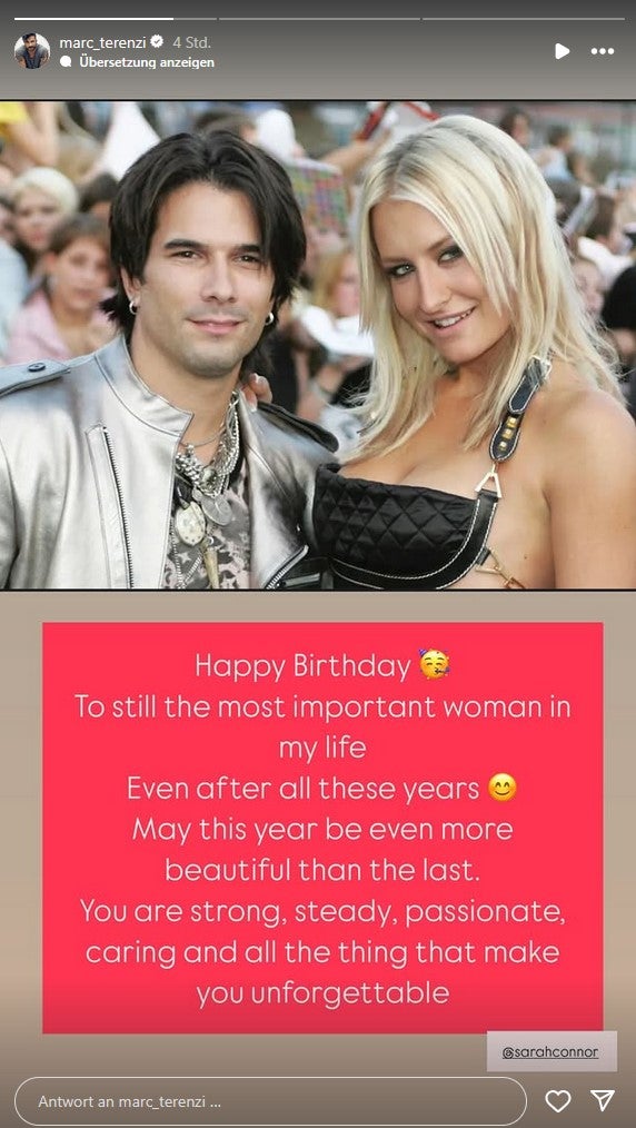 Mit diesem Posting gratulierte Marc Terenzi seiner Ex-Frau Sarah Connor.