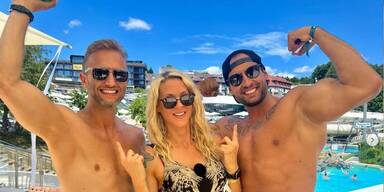 Simone Lugner mit Patrick und Christopher