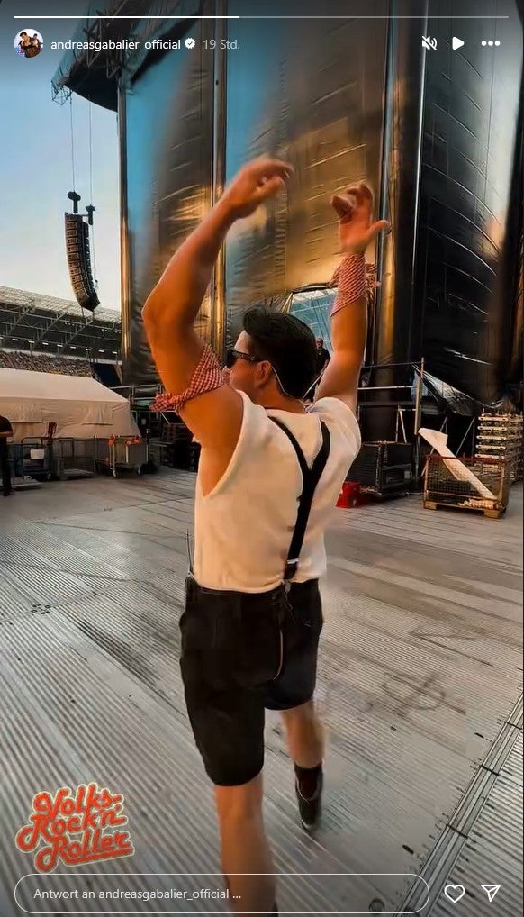 Auf Instagram gibt Gabalier Backstage-Eindrücke von seiner Tour