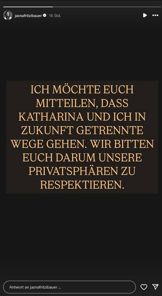 Jasnas Posting überraschte Katharina Zorn. 