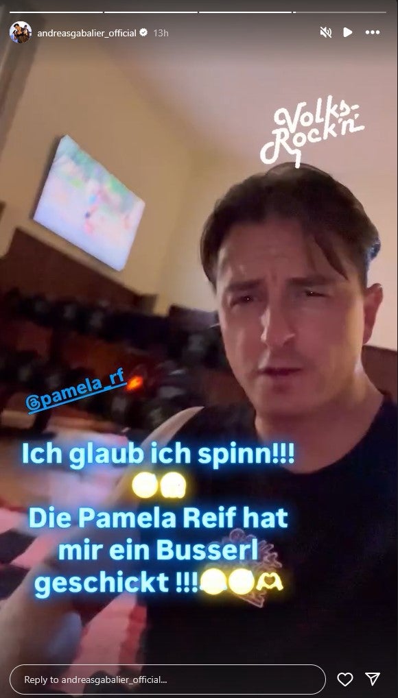 Andreas Gabalier schwärmt auf Instagram von Pamela Reif. 