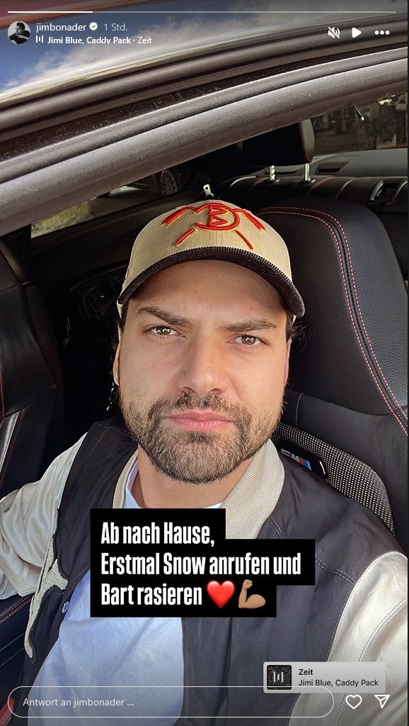 Jimi Blue postete ein Selfie von seiner Heimreise. 