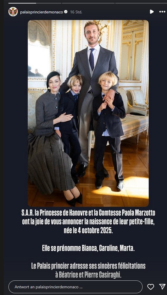 Beatrice und Pierre Casiraghi mit ihren Söhnen Stefano und Francesco. 