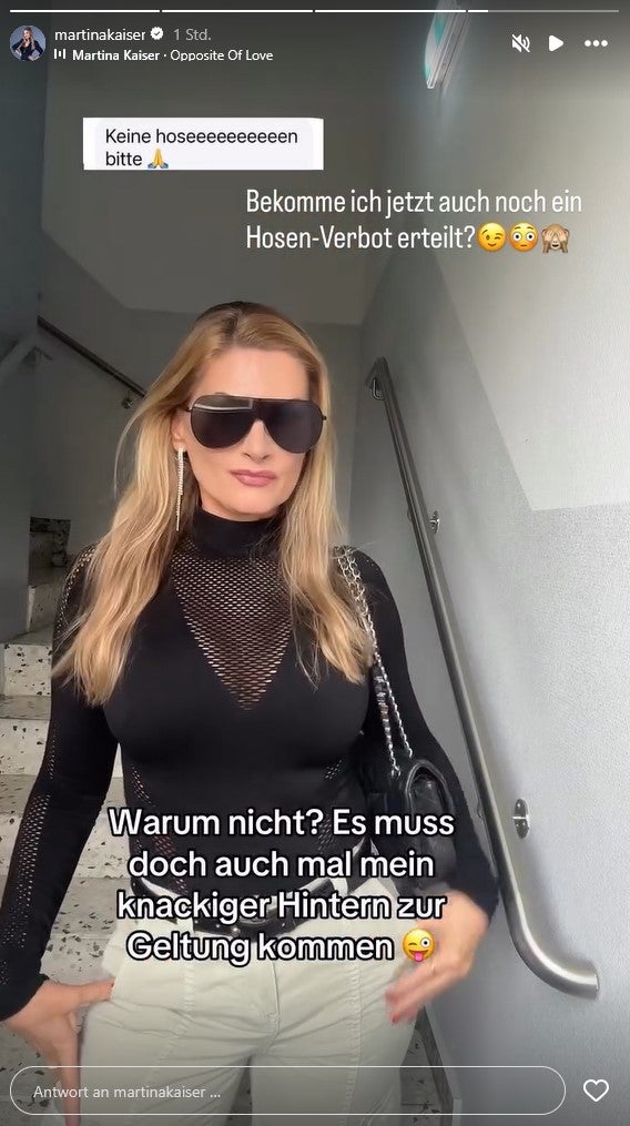 So sieht Martina Kaiser mit Hosen aus. 
