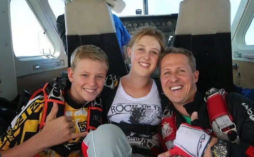 Michael Schumacher mit seinen Kindern Gina und Mick.