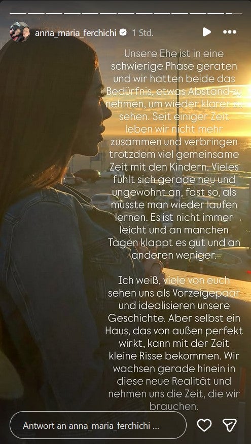 Anna Maria Ferchichi postete emotionale Worte auf Instagram.