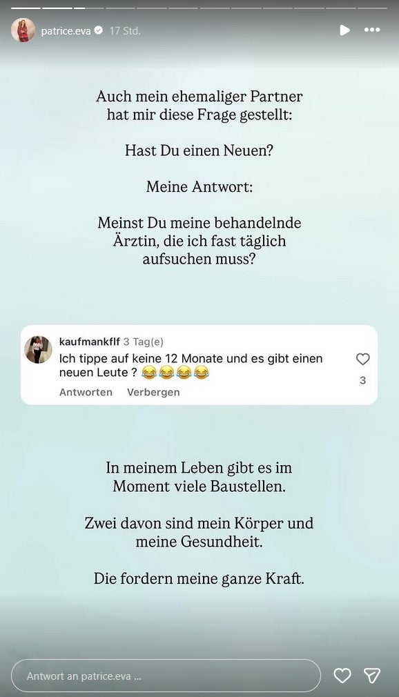 Patrice Aminati beantwortet die Fragen ihrer Fans und äußert sich zu Gerüchten rund um einen neuen Mann. 