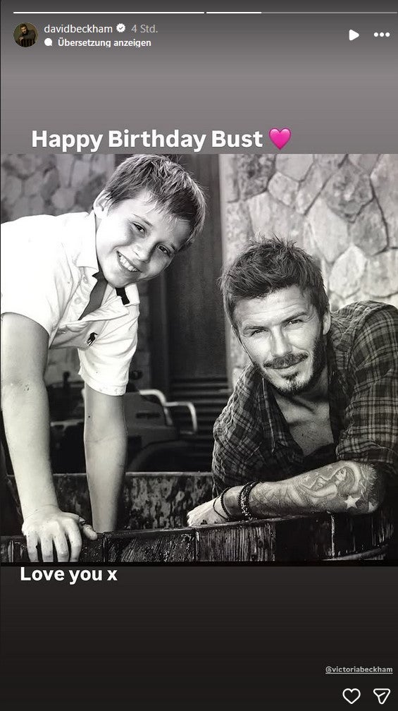 Auch David Beckham postet ein altes Foto aus glücklicheren Tagen. 