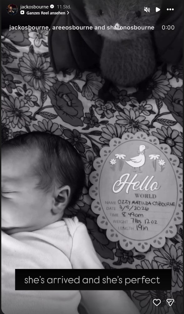 Jack Osbourne zeigt seine kleine Tochter 