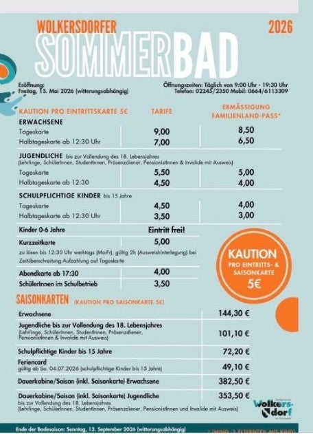 Preisschock im Freibad: Wolkersdorf dreht Badegästen den Geldhahn auf!
