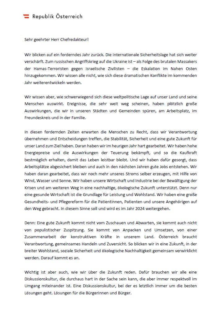 Weihnachts-Wünsche an ÖSTERREICH-Leser