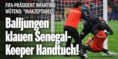 Eklat im Finale! Balljungen klauen Senegal-Keeper Handtuch!
