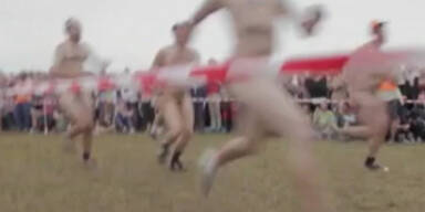 Nacktlauf am dänischen Roskilde-Festival