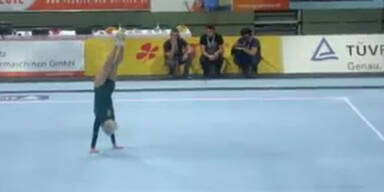 86-J&auml;hrige bei der Turn-Weltmeisterschaft