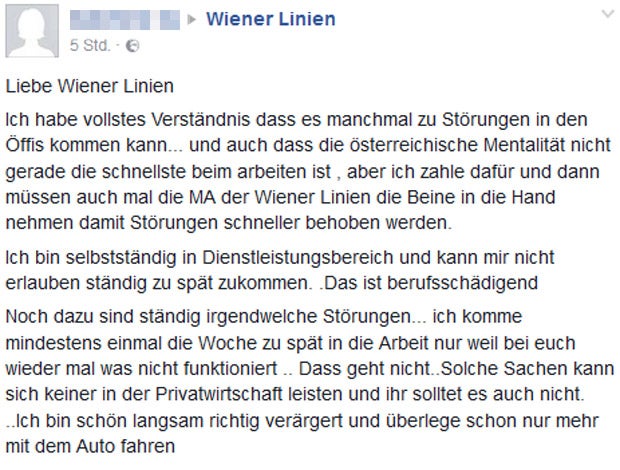 Shitstorm Wiener Linien