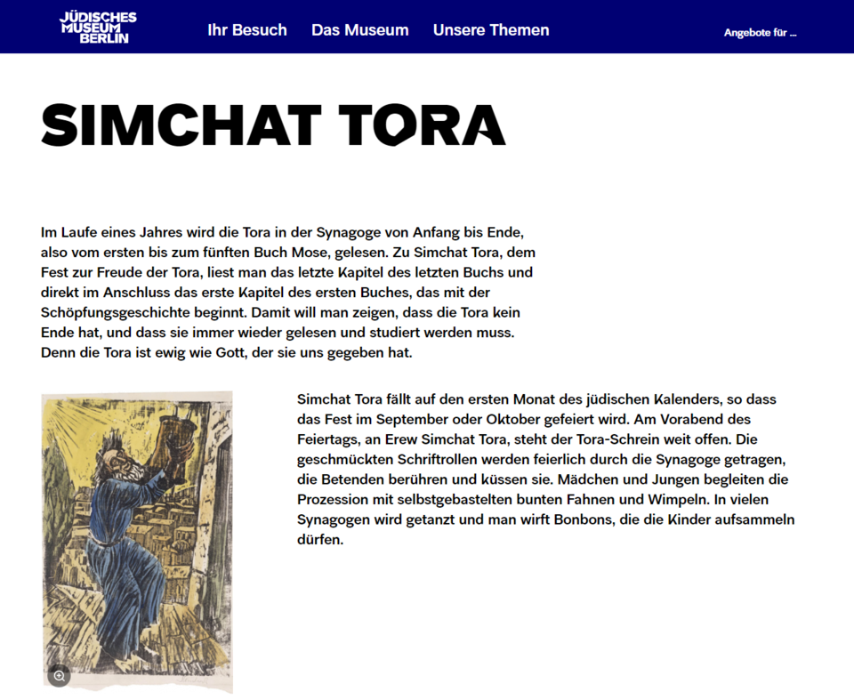 Der Text des Jüdischen Museums Berlin