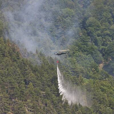 Murenabgänge und Waldbrand in Österreich