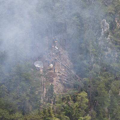 Murenabgänge und Waldbrand in Österreich