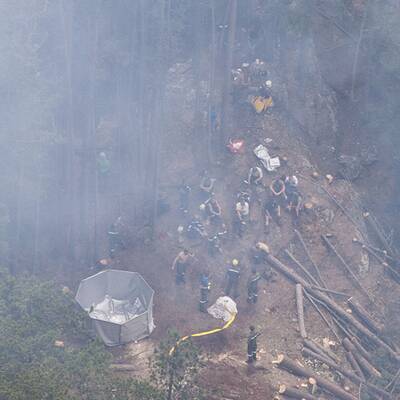 Murenabgänge und Waldbrand in Österreich