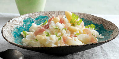 Spargelrisotto mit Parmaschinken