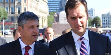 Spindelegger traf Lettlands AM Riekstins (re.)