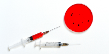 Spritzen und Laborschale