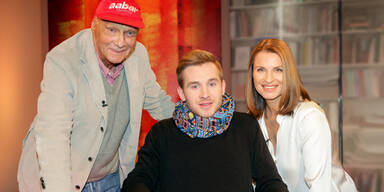 Niki Lauda und Samuel Koch bei "Stöckl"