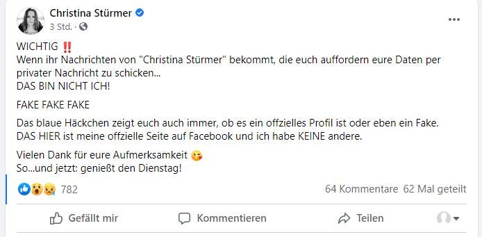 Christina Stürmer Fake-Profil sorgt für Ärger bei Fans